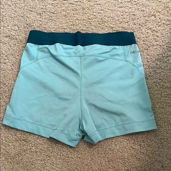 Women’s Nike Pro Teal Spandex Shorts - Picture 2 of 3